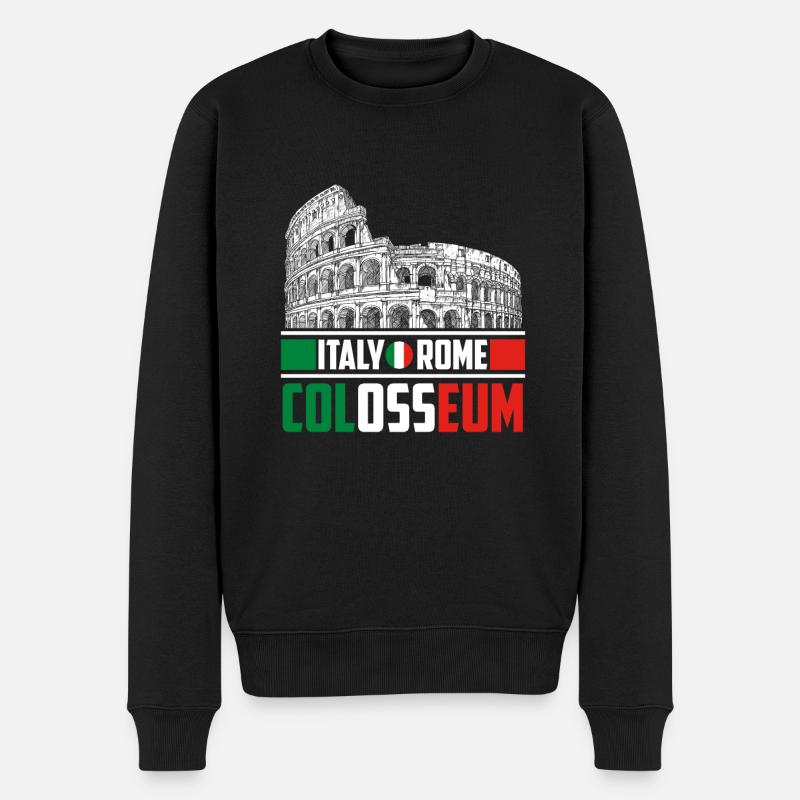 Italien Rom Kolosseum - Männer Premium Bio Pullover - Schwarz