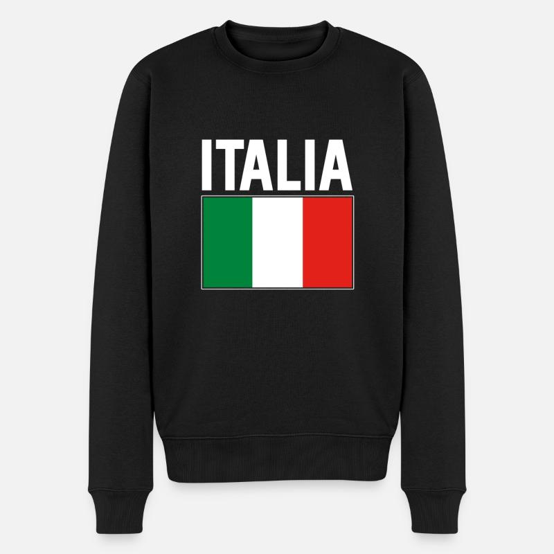 italienische Flagge - Männer Premium Bio Pullover - Schwarz