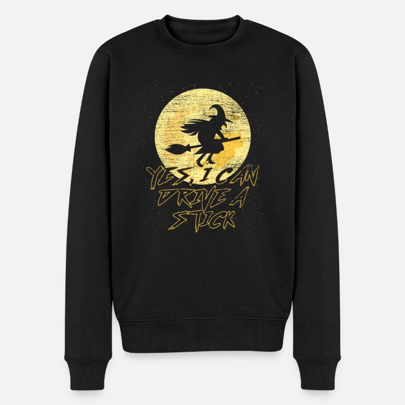 Hexe Halloween Hexenbesen Ehefrau Frau Geschenk - Männer Premium Bio Pullover - Schwarz