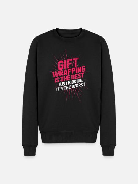Wrapping gifts wrapping birthday - Men's Premium Organic Jumper - black