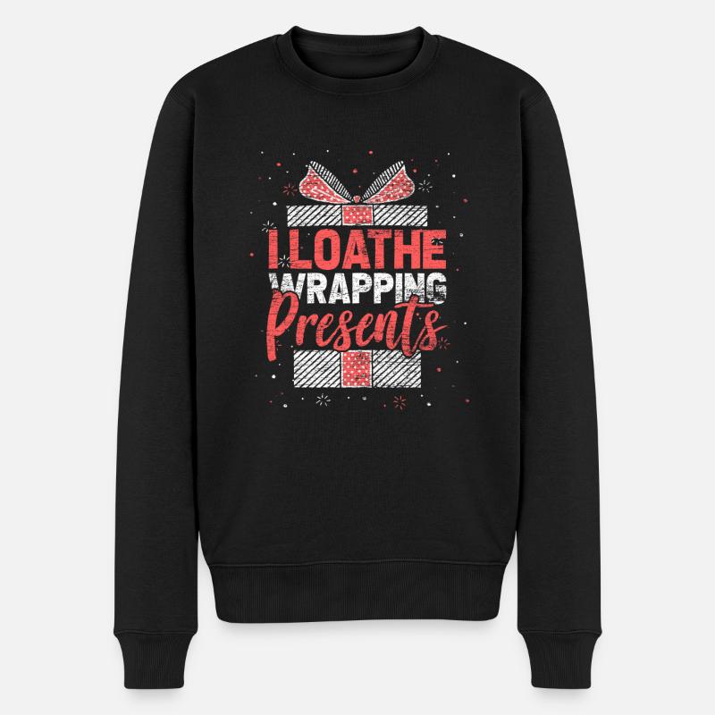 Geschenke einpacken Geschenkpapier Geburtstag - Männer Premium Bio Pullover - Schwarz