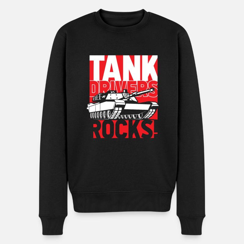 Panzer - Männer Premium Bio Pullover - Schwarz