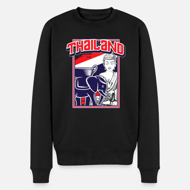 Thailand - Männer Premium Bio Pullover - Schwarz
