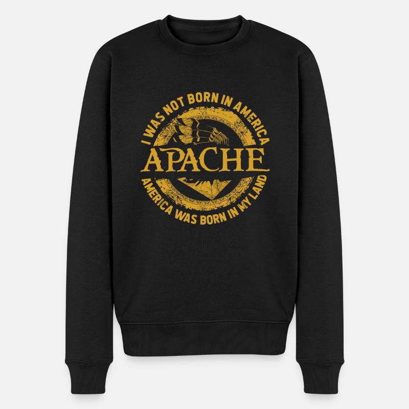 Apache - Männer Premium Bio Pullover - Schwarz