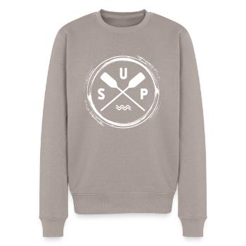 Stand Up Paddle - Männer Premium Bio Pullover - Taupe - Vorne - Nico (187cm)