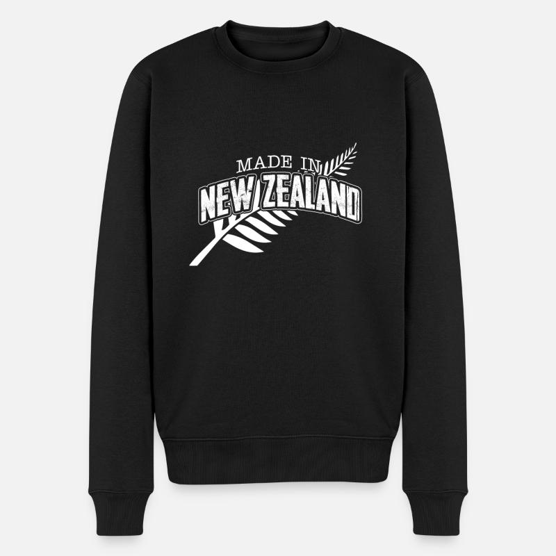 Neuseeland - Männer Premium Bio Pullover - Schwarz