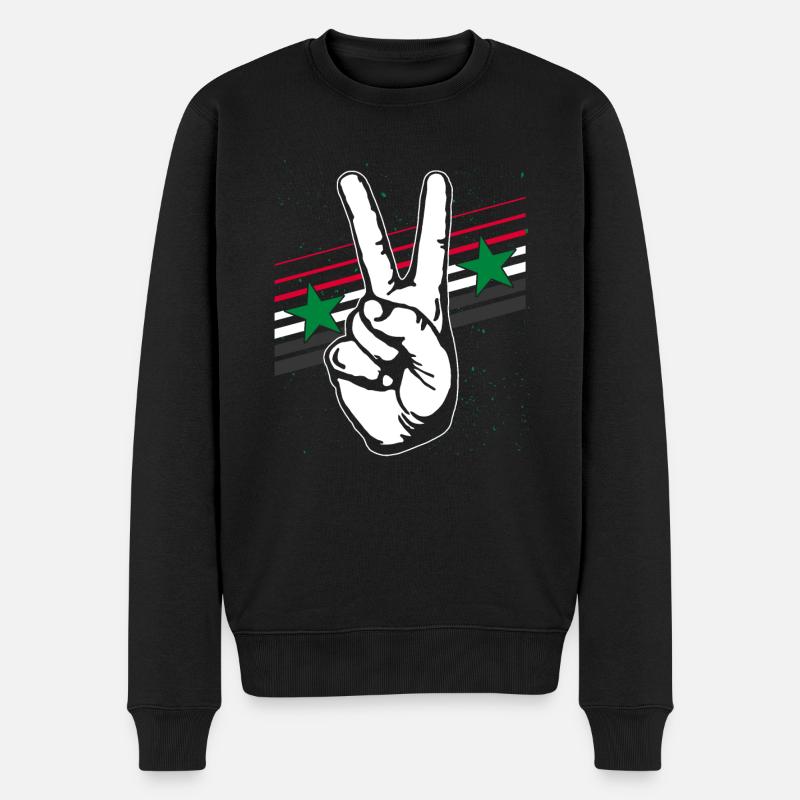 Drapeau de la Syrie signe de la paix signe de la paix - Pull Premium bio Homme - noir
