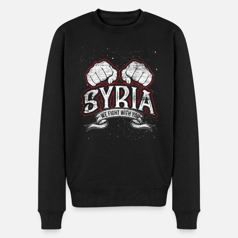 Freies Syrien - Männer Premium Bio Pullover - Schwarz