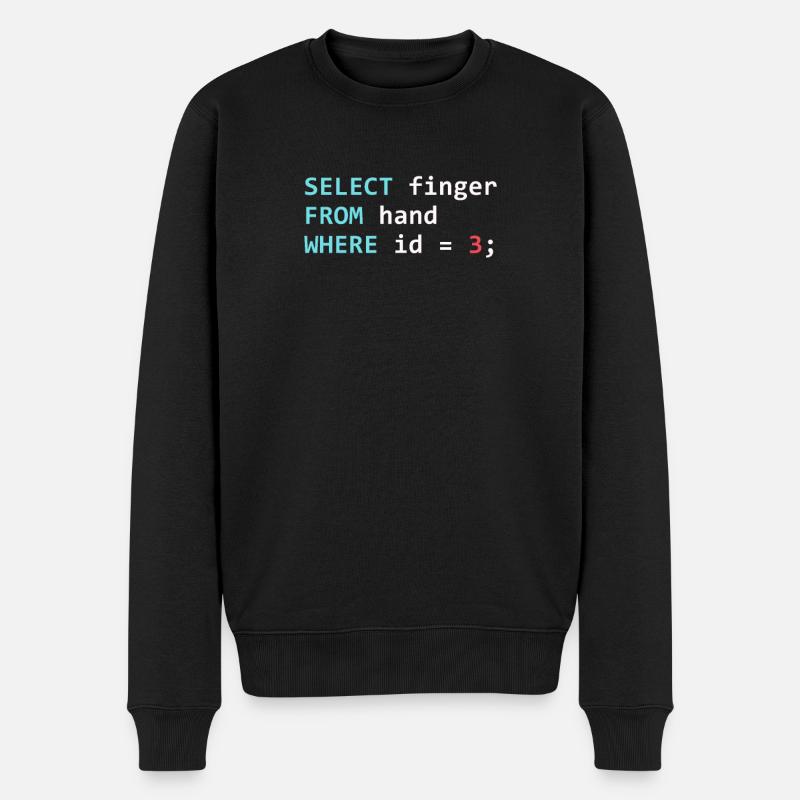 SQL Query - Männer Premium Bio Pullover - Schwarz