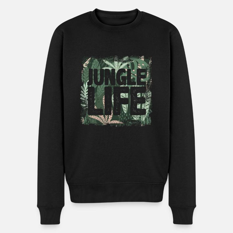 Jungle Life - Männer Premium Bio Pullover - Schwarz