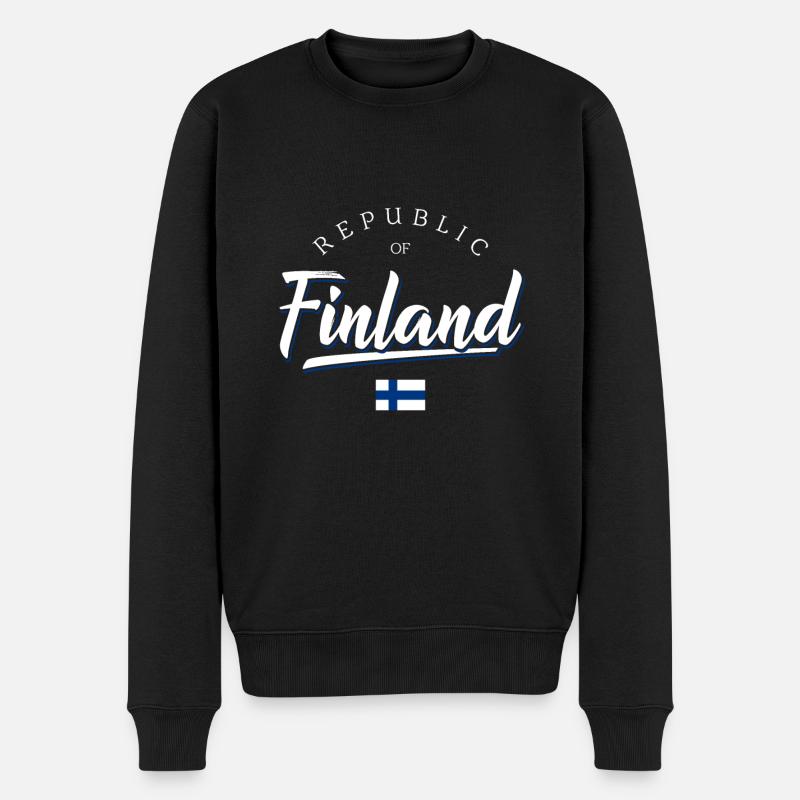 Finnland - Männer Premium Bio Pullover - Schwarz