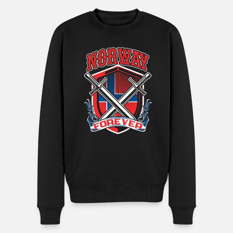 Norwegen - Männer Premium Bio Pullover - Schwarz