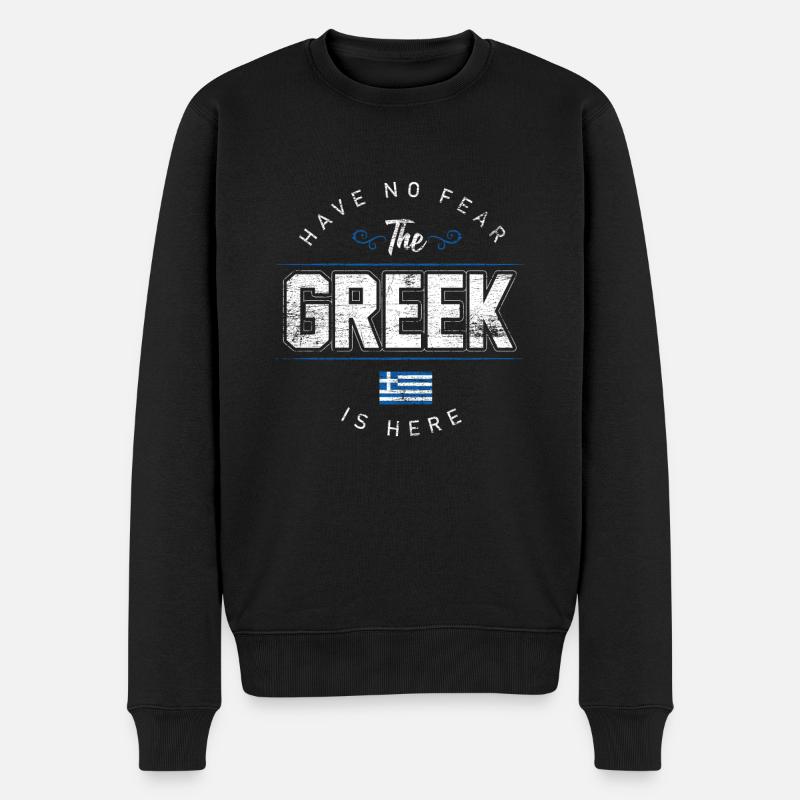 Griechenland - Männer Premium Bio Pullover - Schwarz
