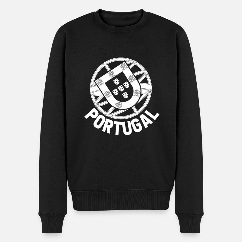 Portugal - Männer Premium Bio Pullover - Schwarz