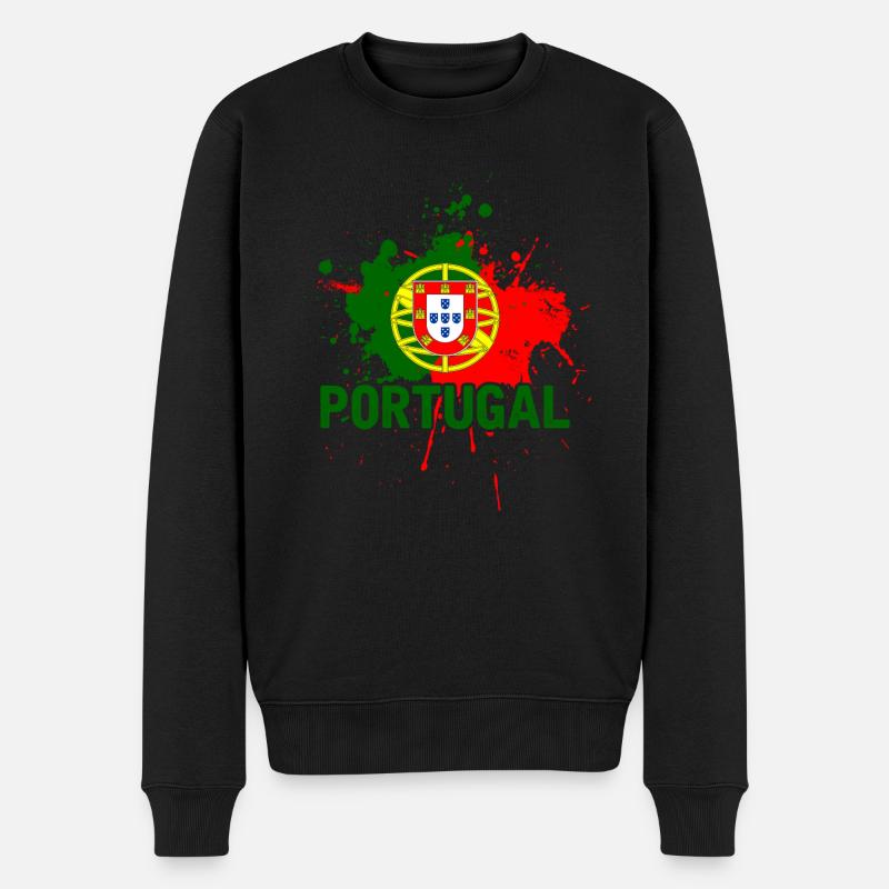 Portugal - Männer Premium Bio Pullover - Schwarz