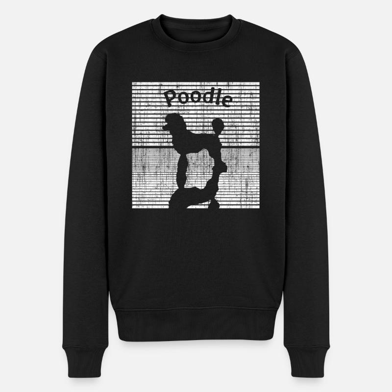 Pudel schwarz weiß - Männer Premium Bio Pullover - Schwarz