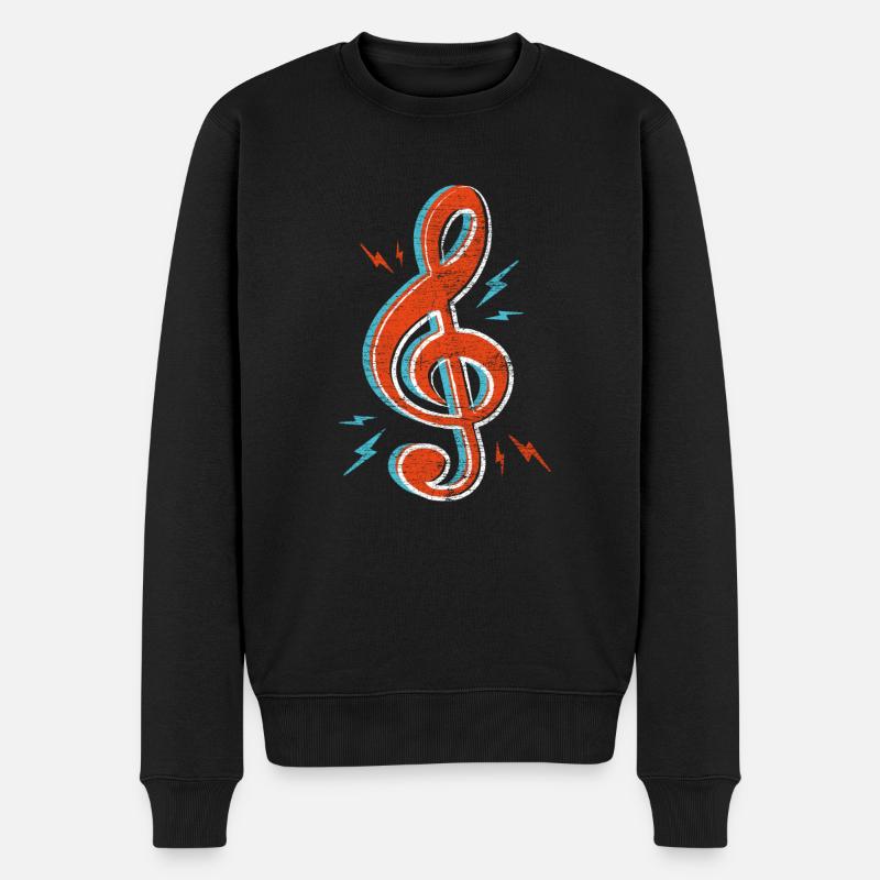 clef de sol - Pull Premium bio Homme - noir