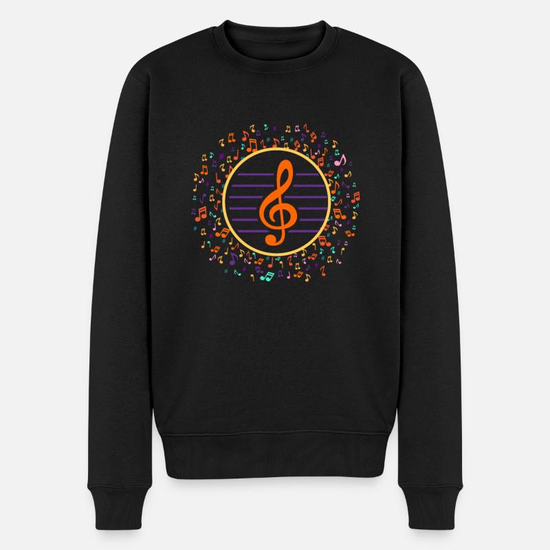 Notenschlüssel - Männer Premium Bio Pullover - Schwarz