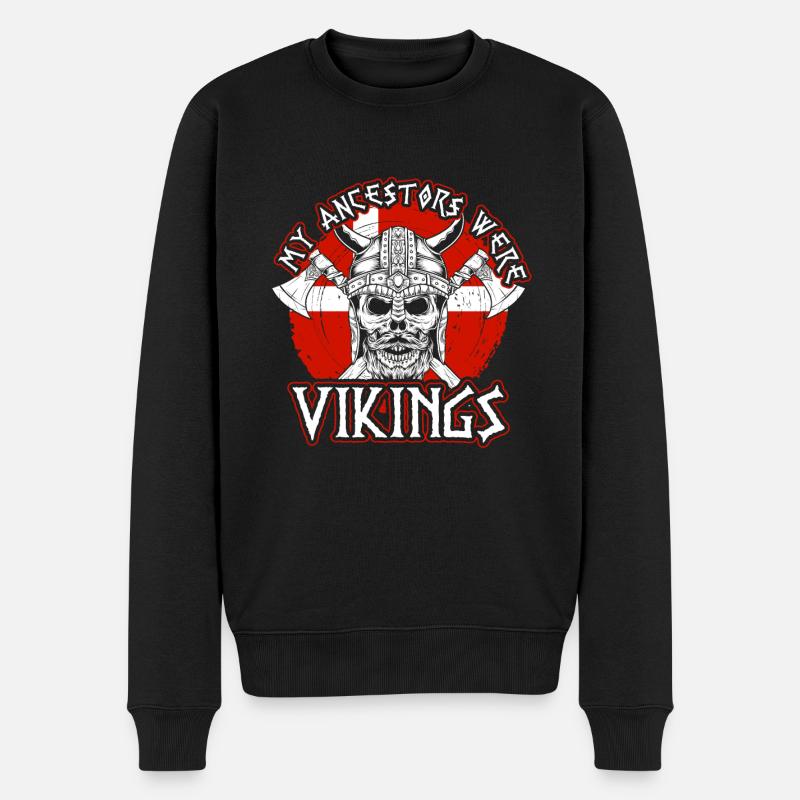 Meine Vorfahren Waren Wikinger Dänemark - Männer Premium Bio Pullover - Schwarz