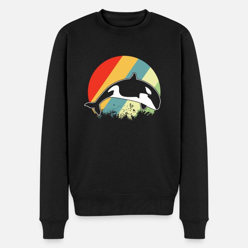 Schwertwal - Männer Premium Bio Pullover - Schwarz