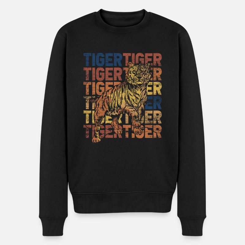 Tiger - Männer Premium Bio Pullover - Schwarz