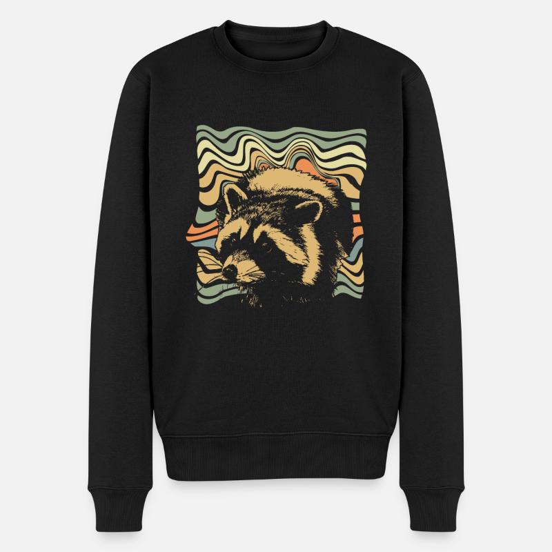 Idée cadeau de forêt animalière de raton laveur - Pull Premium bio Homme - noir