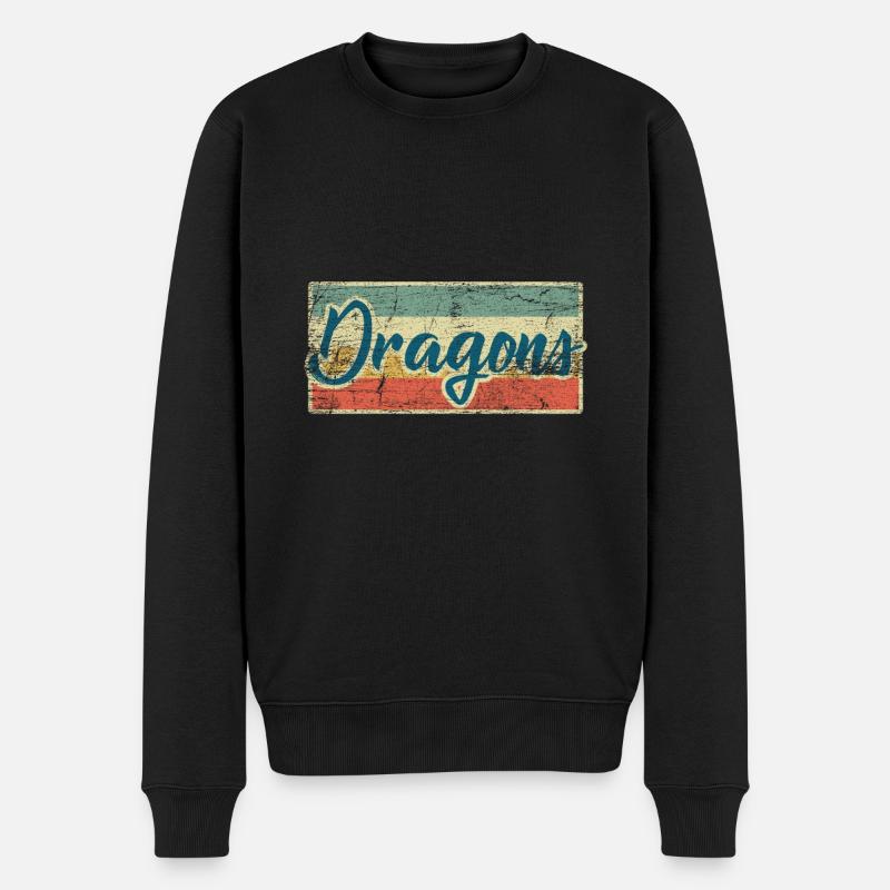 Drachen - Männer Premium Bio Pullover - Schwarz