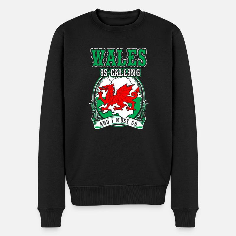 Pays de Galles - Pull Premium bio Homme - noir