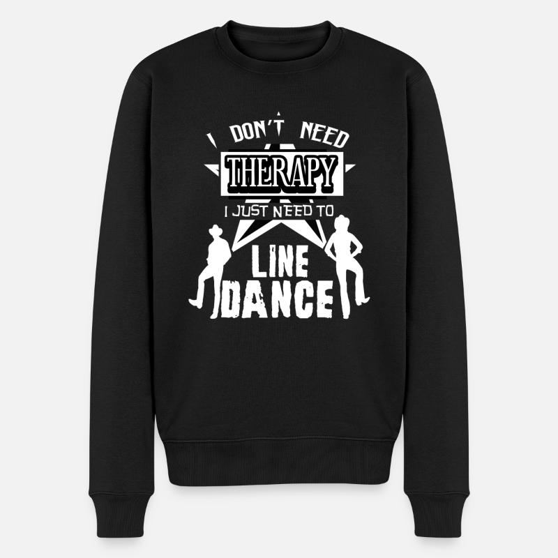 Linedance Therapie - Männer Premium Bio Pullover - Schwarz