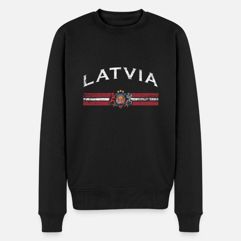 Lettonie flag - Pull Premium bio Homme - noir