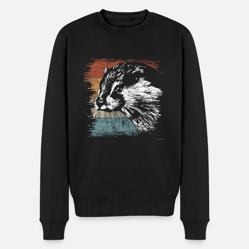 Otter Marder Frettchen - Männer Premium Bio Pullover - Schwarz