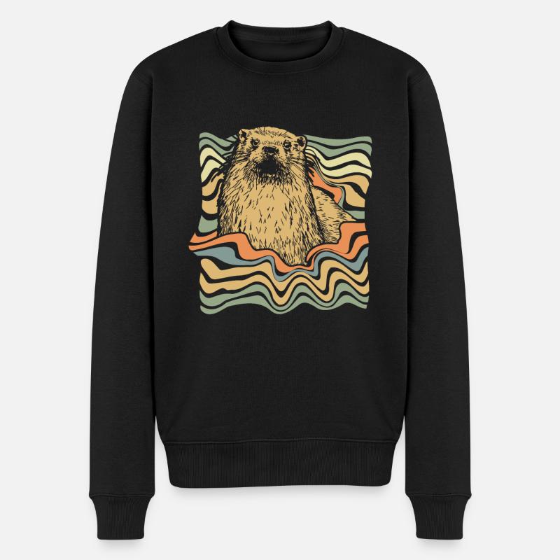 Otter - Männer Premium Bio Pullover - Schwarz