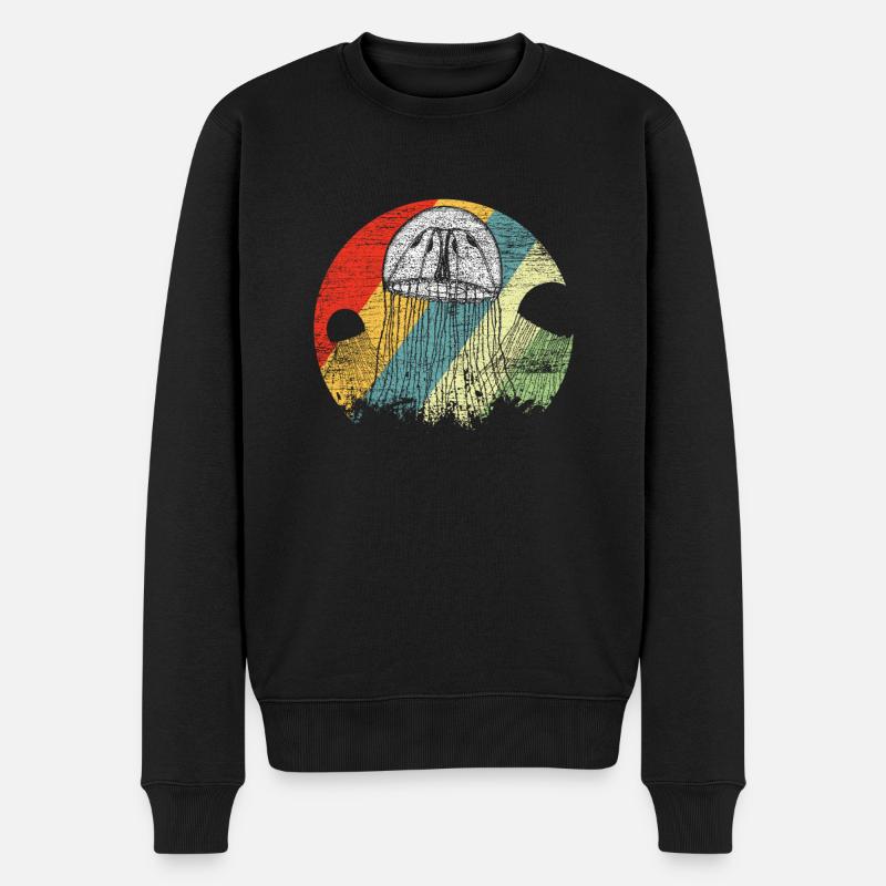 Qualle - Männer Premium Bio Pullover - Schwarz