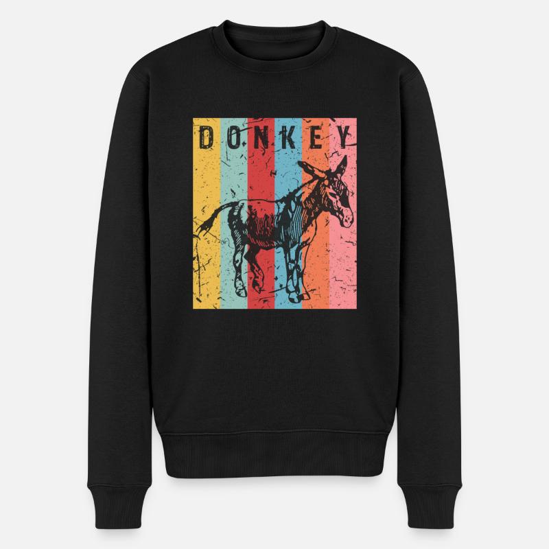 Esel Streichelzoo - Männer Premium Bio Pullover - Schwarz