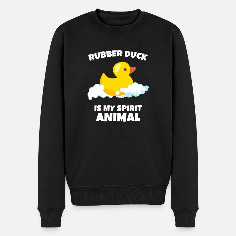 Badeente Spirituelles Tier - Männer Premium Bio Pullover - Schwarz