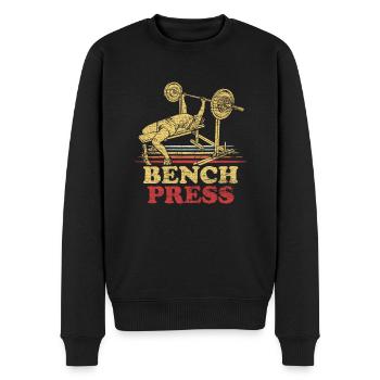 Bankdrücken - Männer Premium Bio Pullover - Schwarz - Vorne - Nico (187cm)