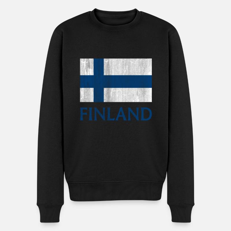 Finnland Skandinavien - Männer Premium Bio Pullover - Schwarz