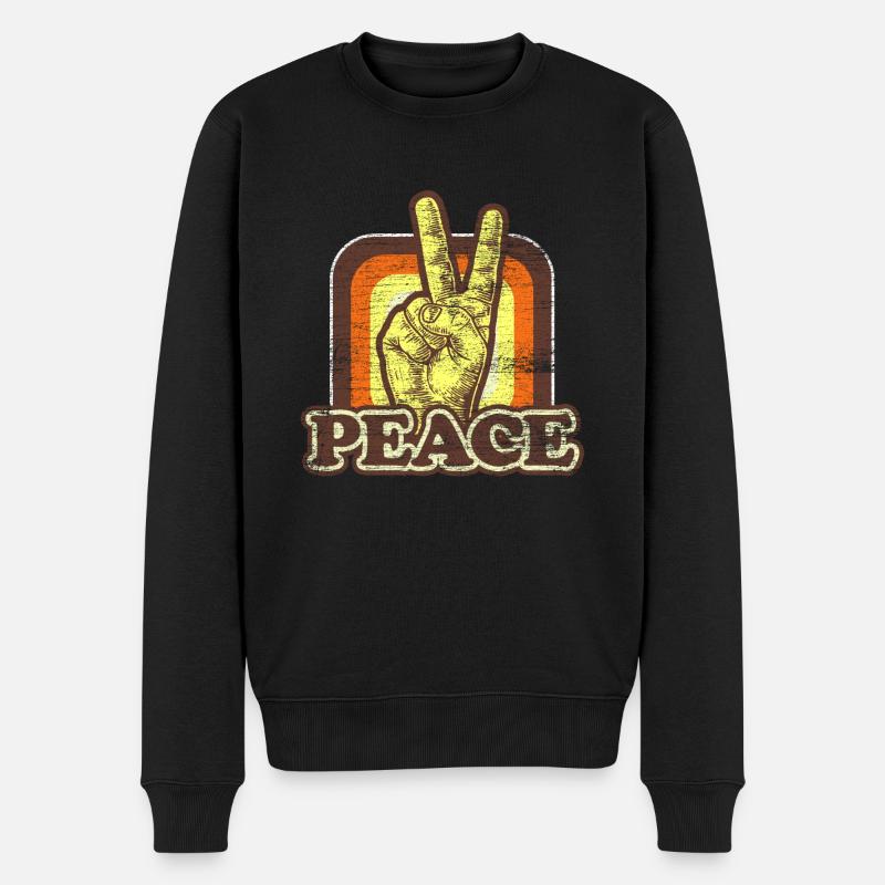 Peace - Pull Premium bio Homme - noir
