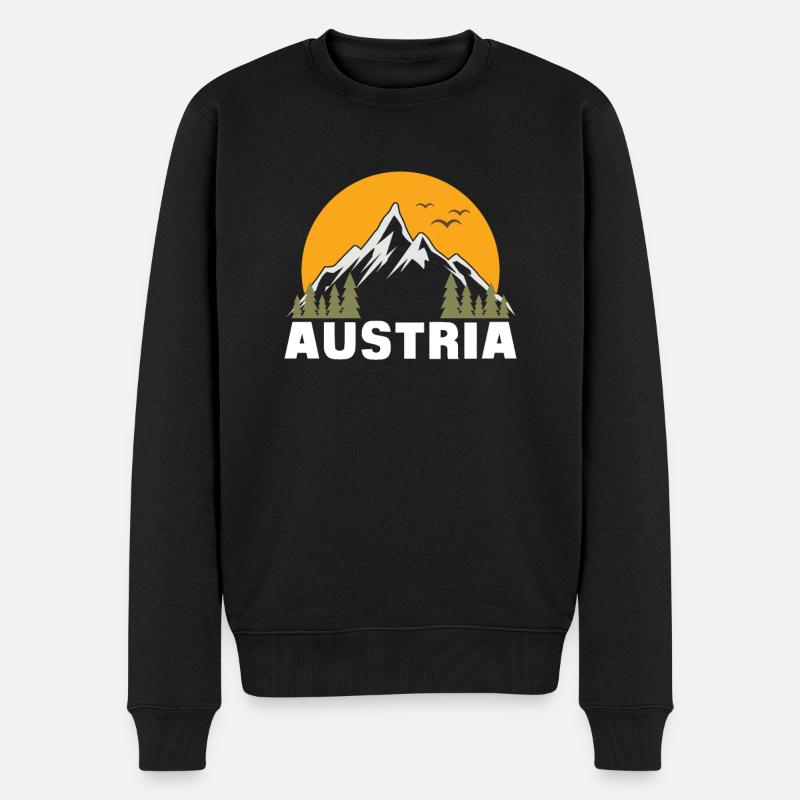 Österreich - Männer Premium Bio Pullover - Schwarz