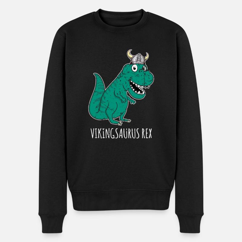 Wikinger Dino - Männer Premium Bio Pullover - Schwarz