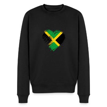 Grungy I Love Jamaica Heart Flag - Men's Premium Organic Jumper - black - Front - Nico (187cm)