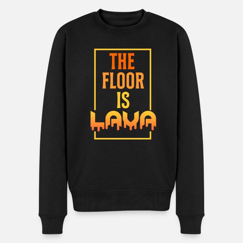 Der Boden ist Lava - Männer Premium Bio Pullover - Schwarz