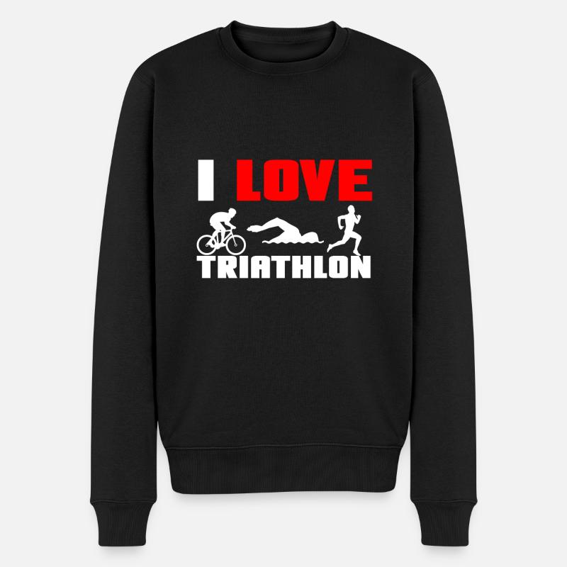 Triathlon Liebe Triathleten - Männer Premium Bio Pullover - Schwarz