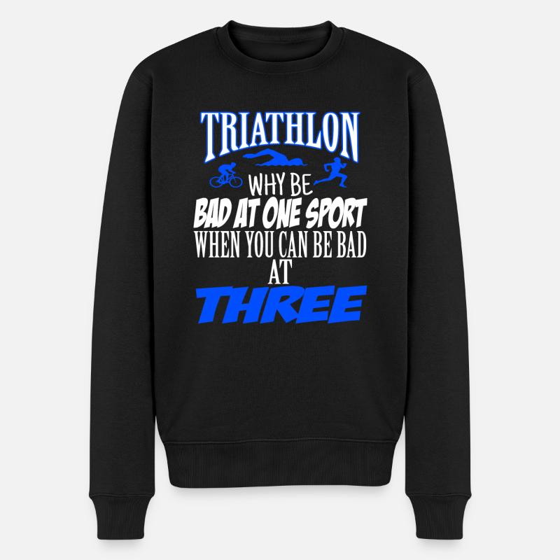 Triathlon Sport - Männer Premium Bio Pullover - Schwarz