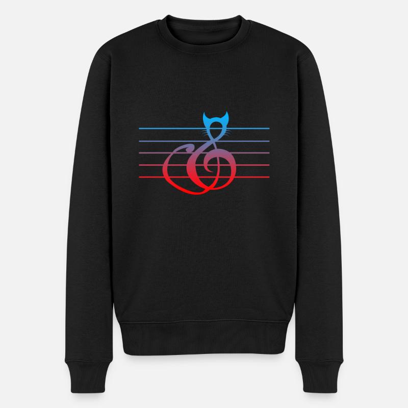 Clef cat gift idea - Men's Premium Organic Jumper - black
