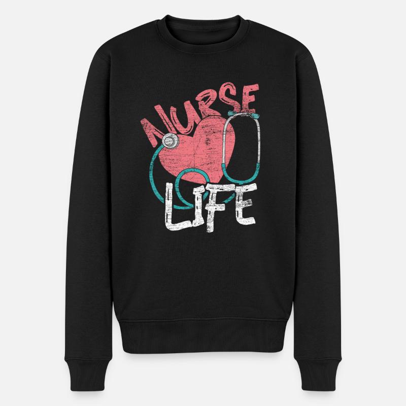 Krankenschwester Medizin - Männer Premium Bio Pullover - Schwarz