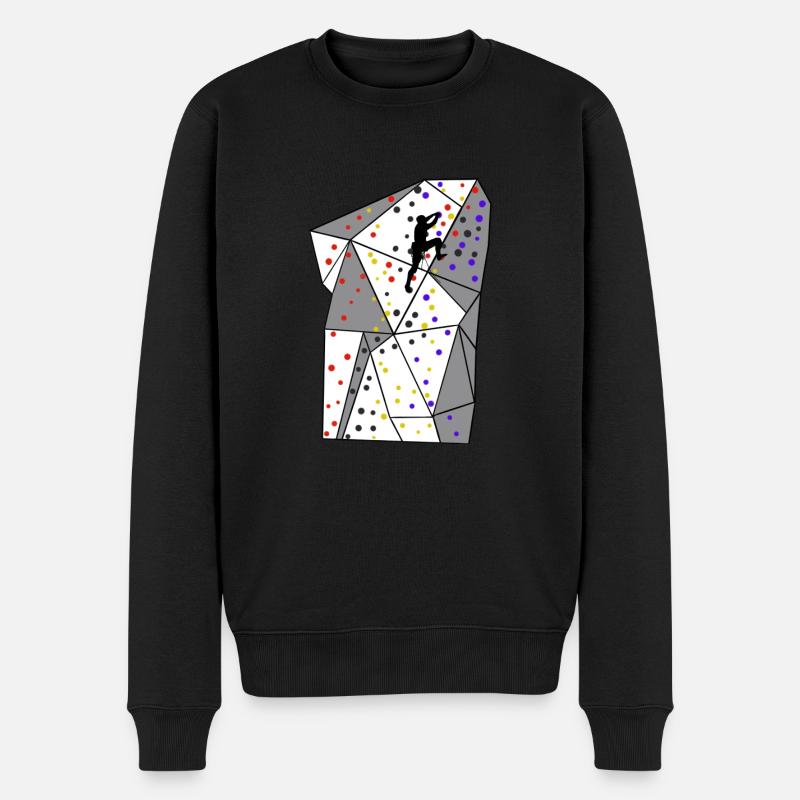 Klettern Bouldern Berge Geschenk Kletterwand - Männer Premium Bio Pullover - Schwarz