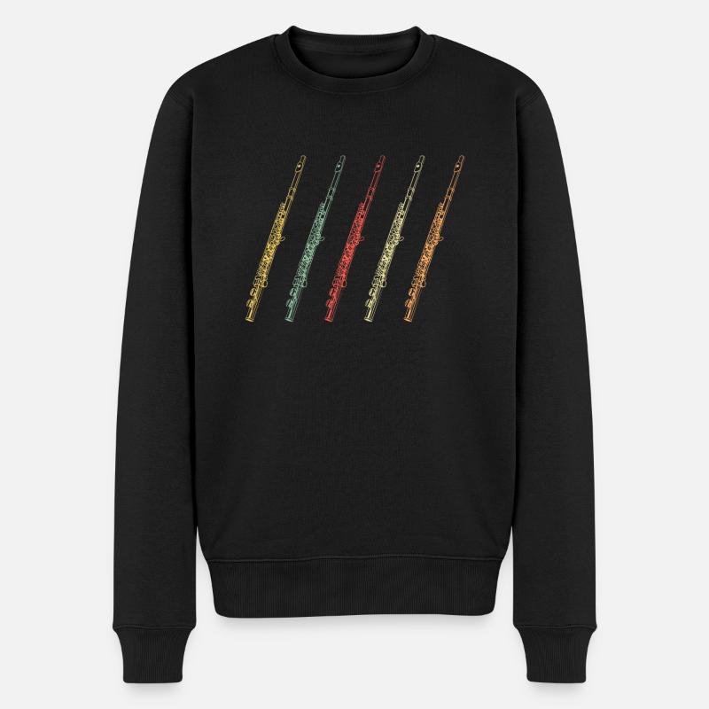 Flöte Flöten - Männer Premium Bio Pullover - Schwarz