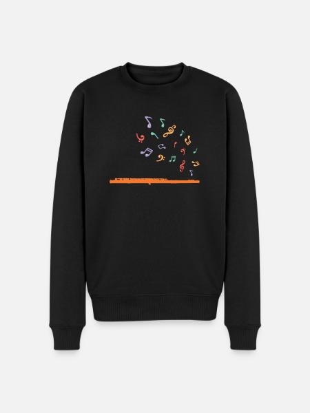 Flöte - Männer Premium Bio Pullover - Schwarz