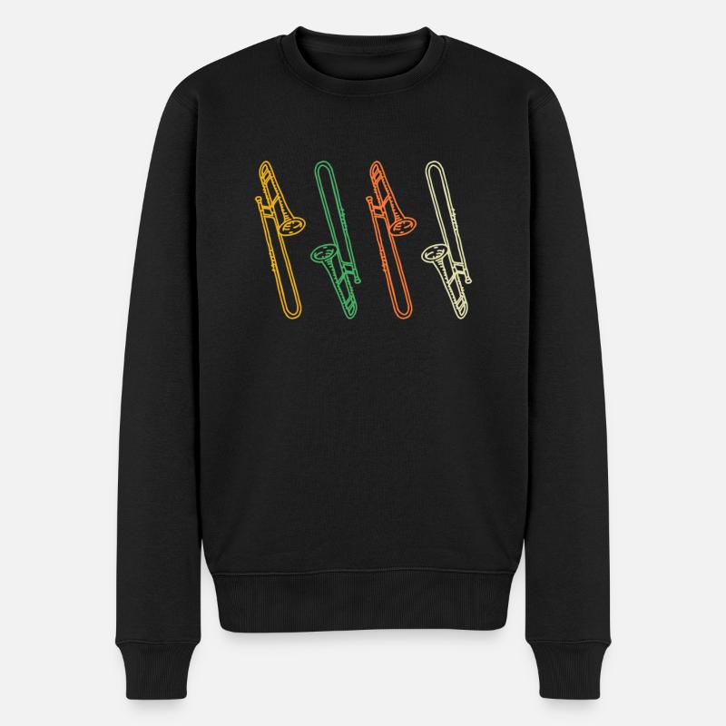 Posaune - Männer Premium Bio Pullover - Schwarz